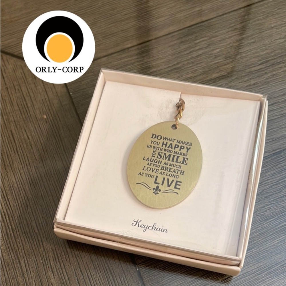 Orly “Do What Makes You Happy” Brass Keyring